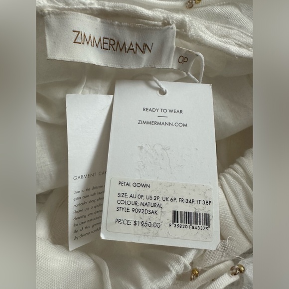 Zimmermann Petal Appliqué Linen-Silk Corset Gown - Picture 12 of 14